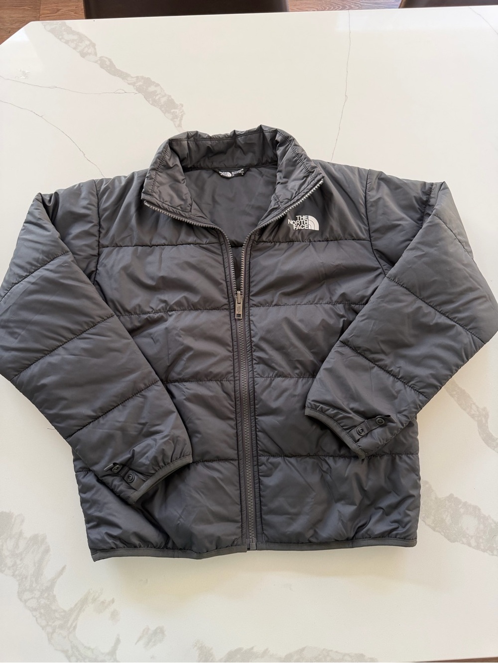North Face Jacket Boys L Black 600 Down Puffer Quilted Insulated Winter Coat